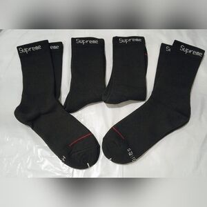 Supreme Black Casual Socks 4 Pairs